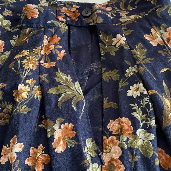 Herman Geist Vintage Floral Print Maxi Skirt Navy Wildflowers Print Size 12 - Picture 5 of 12